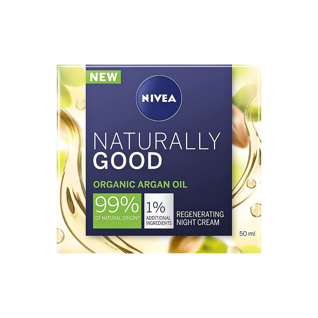 Genuine Authentic german Nivea Natural Balance Regenerating Night Care Face Cream for all skin types 1.7fl oz. (50ml) - Imported from Germany