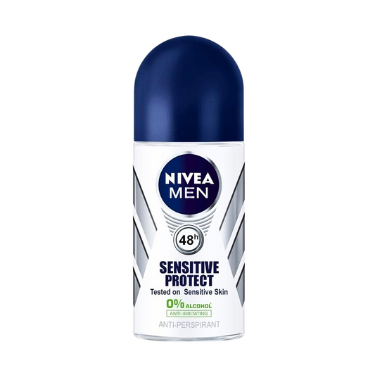 Nivea SENSITIVE PROTECT Men's Roll On Anti-perspirant Deodorant 1.7oz / 50ml Glass Bottle