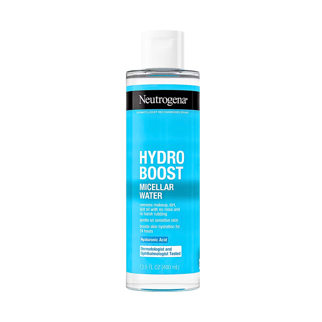 Neutrogena Hydro Boost Micellar Water with Hydrating Hyaluronic Acid, Micellar Cleansing Water for Sensitive Skin Removes Makeup, Dirt & Oil, Non-Comedogenic & Alcohol-Free, 13.5 fl. Oz