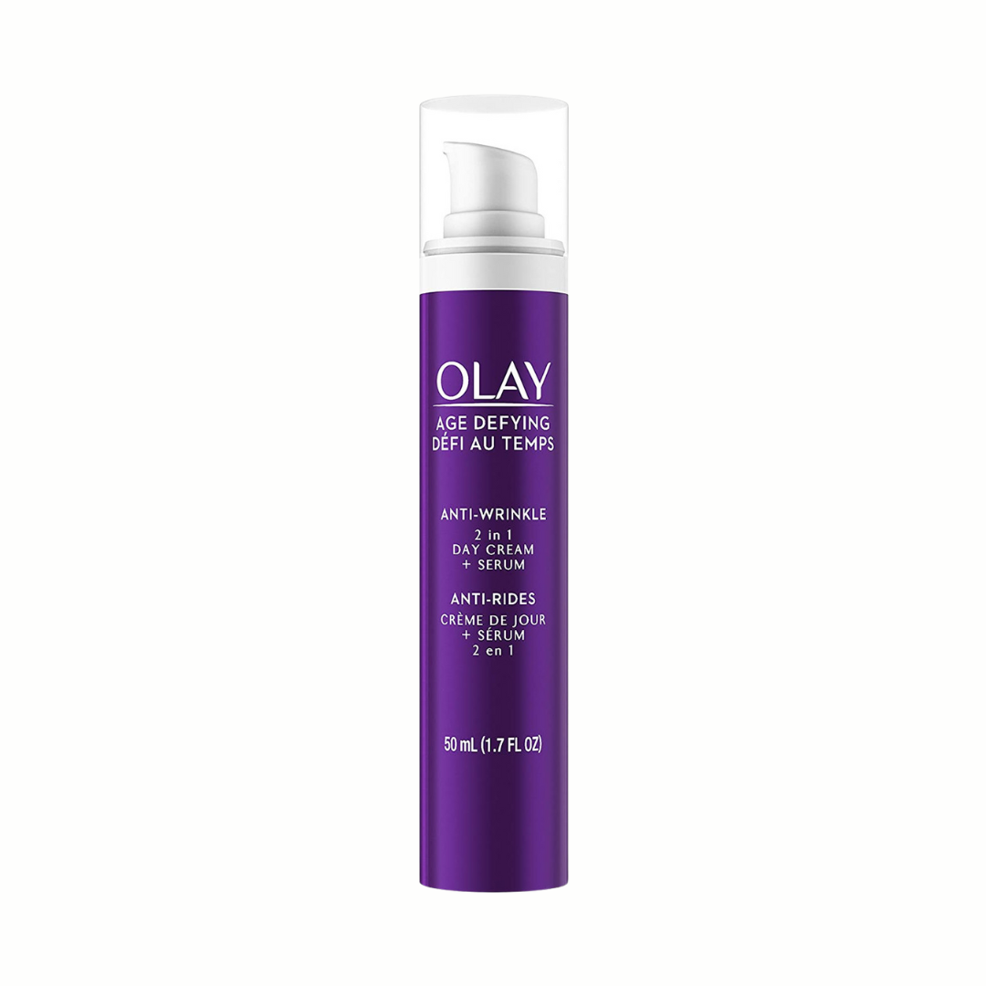 Olay Face Serum by Age Defying Anti-Wrinkle 2-in-1 Day Cream Plus Face Serum, Aloe Vera, 1.7 Fl Oz