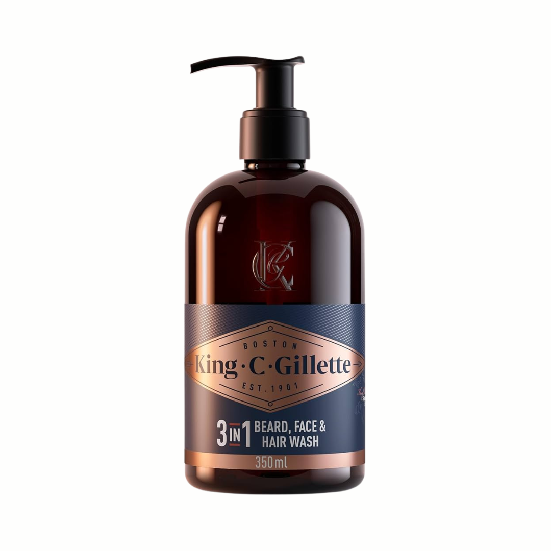 King C. Gillette Beard Wash, Mens Face Wash, 11 oz, Infused with Argan Oil and Avocado Oil to Cleanse Hair and Skin