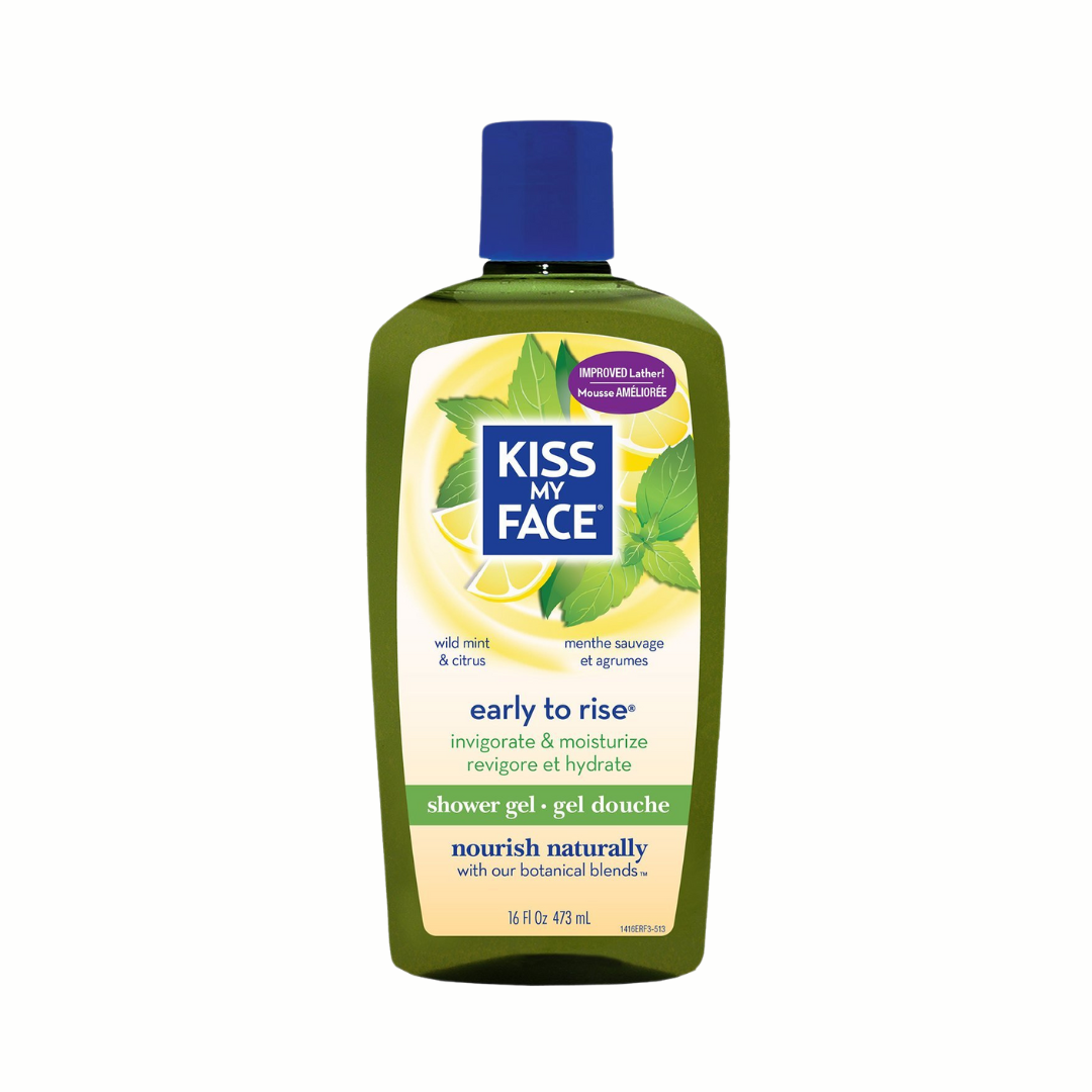 Kiss My Face Early-to-Rise Moisturizing Shower Gel, Bath and Body Wash, 16 oz