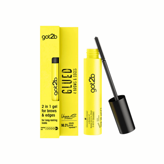 got2b glue 4 brows & edges, 2in1 brow gel & hair mascara, with practical, two-sided eyebrow brush for styling and fixing baby hair, vegan formula, 16 ml